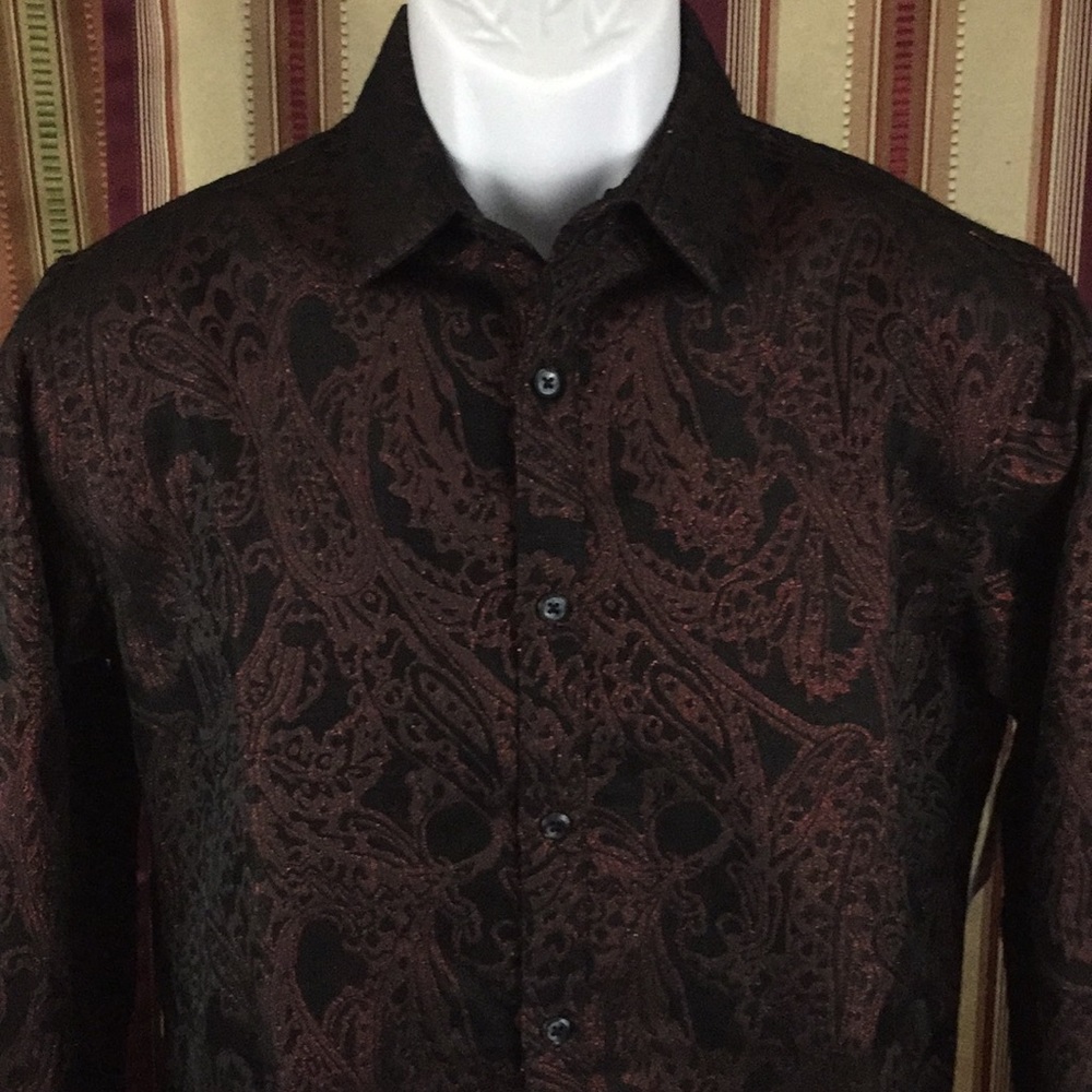 INC International Concepts Shimmer Paisley shirt